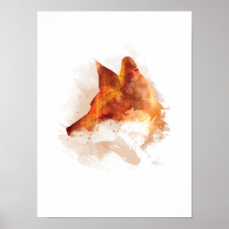 Schönes Original Fox Watercolor Design Poster