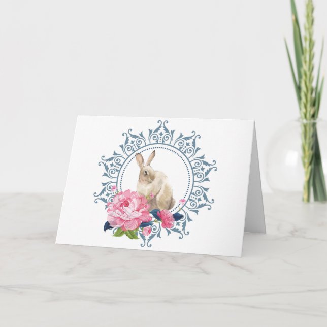 Schönes Osterkaninchendesign Karte (Vorderseite)