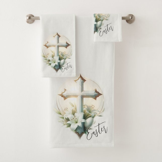 Schönes Osterkreuz mit Osterhallen Badhandtuch Set (Insitu)