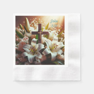 Schönes Osterlilienkreuz Serviette