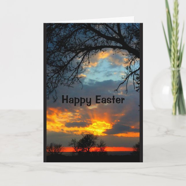 Schönes Ostern von Sonnenaufgang zu Feiertagskarte (Vorderseite)