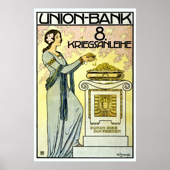 Schönes österreichisches Jugendstil Jugendstil Poster (Vorne)