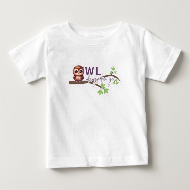 Schönes Owl-Design Baby T-shirt (Vorderseite)
