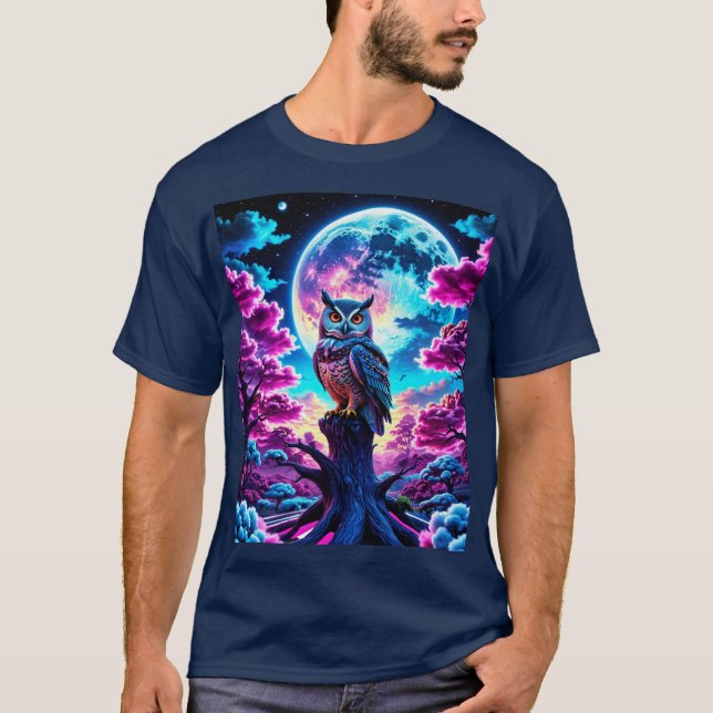 Schönes Owl Design T-Shirt (Vorderseite)