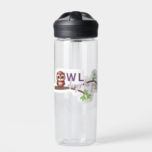 Schönes Owl-Design Trinkflasche (Vorderseite)