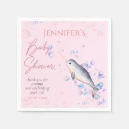 Schönes Ozeanbaby Narwhal bubbles Baby Dusche Serviette