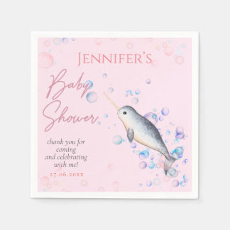 Schönes Ozeanbaby Narwhal bubbles Baby Dusche Serviette