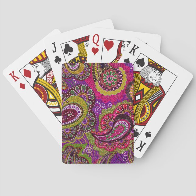 Schönes Paisley Deck beim Kartenspielen Spielkarten (Rückseite)