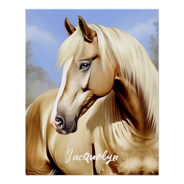 Schönes Palomino Pferd Poster (Vorderseite)