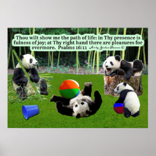Schönes Panda Scripture Poster Psalms 16:11