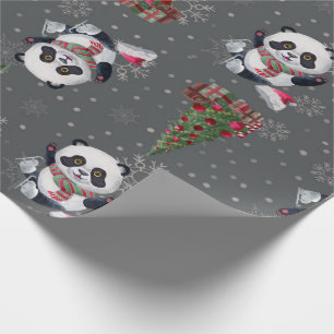 Schönes Panda Weihnachtswrapping Paper Geschenkpapier