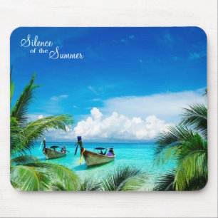 Schönes Paradies mit Schiffen Mousepad
