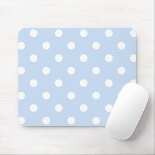 Schönes Pastellblau mit großen Polka-Punkten Mousepad