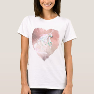 Schönes PastellEinhorn in einem Herzen T-Shirt