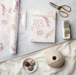 Schönes pastellfarbenes Blumenrosa niedlich 21. Ge Geschenkpapier