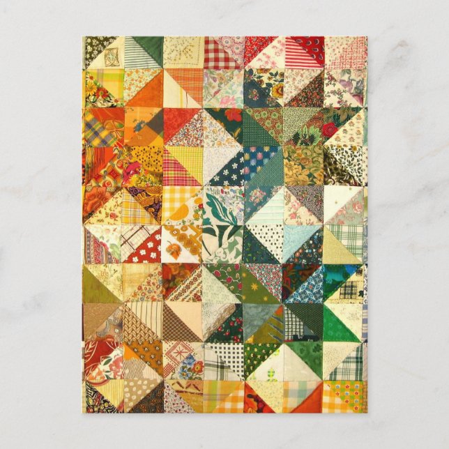 Schönes Patchwork Postkarte (Vorderseite)