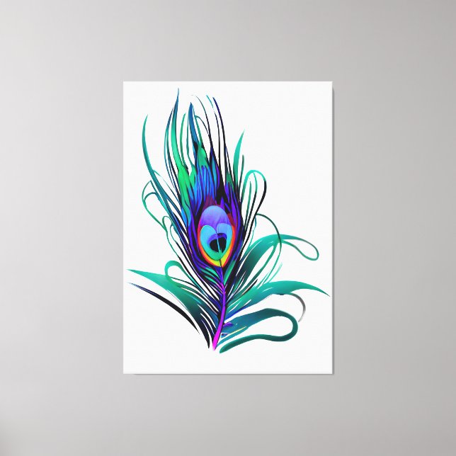 Schönes Peacock Feather Leinwanddruck (Vorderseite)