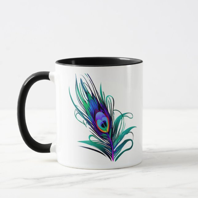Schönes Peacock Feather Tasse (Links)