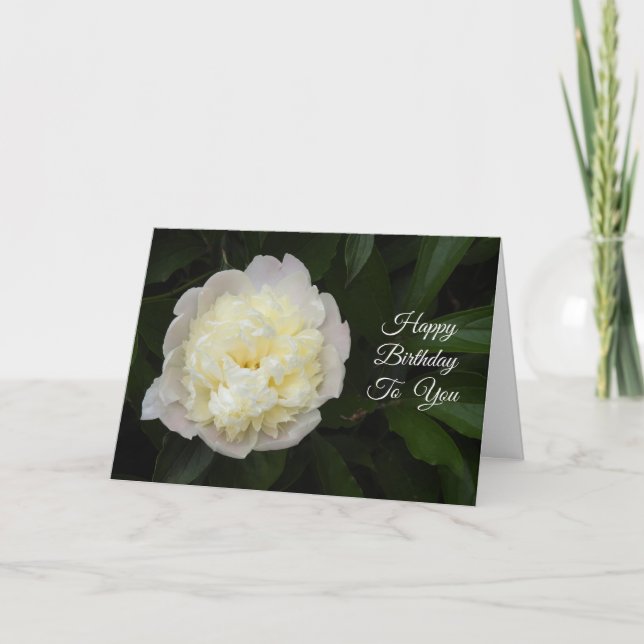 Schönes Peony Blume Fotograf Happy Birthday Karte (Vorderseite)