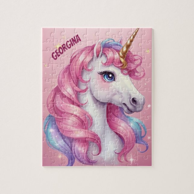 Schönes Personalisiertes Girly Unicorn (Vertikal)