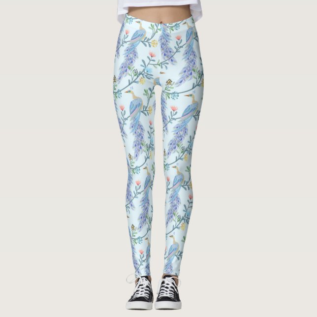 Schönes Pfauengeflecht, nahtloses Muster Leggings (Vorderseite)