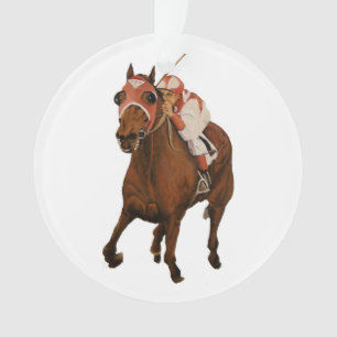 Schönes Pferd erfreut Besitzer in klassischem Renn Ornament
