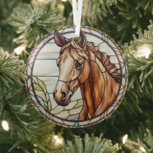 Schönes Pferd festgehalten Ornament Aus Glas