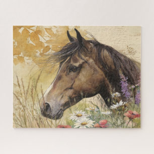 Schönes Pferd mit Blumen