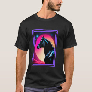 Schönes Pferd mit lebendigem Sonnenuntergang-Desig T-Shirt