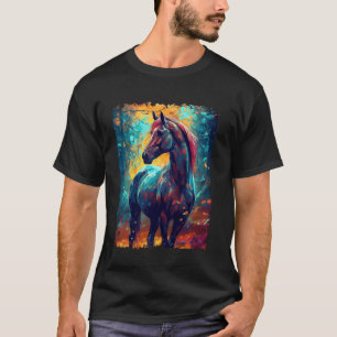 Schönes Pferd Stehende Kunst Pferde Besitzer Haust T-Shirt