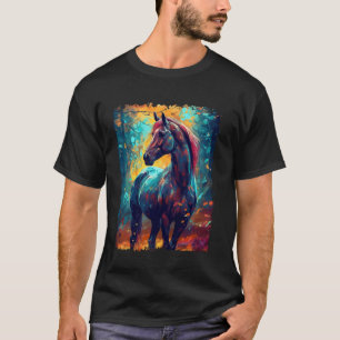 Schönes Pferd Stehende Kunst Pferde Besitzer Haust T-Shirt