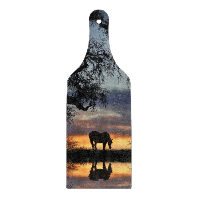 Schönes Pferd und Teich Schneidebrett (Vorderseite)