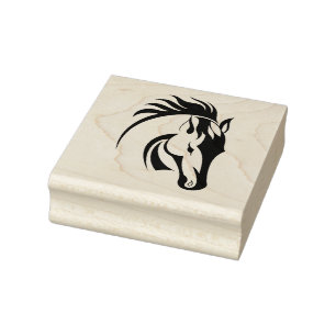 Schönes Pferdedesign Holz Briefmarke Gummistempel
