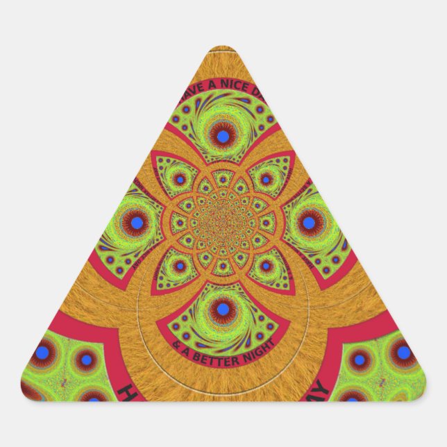 Schönes phantastisches afrikanisches Mandala-Muste Dreieckiger Aufkleber (Vorderseite)