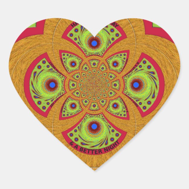 Schönes phantastisches afrikanisches Mandala-Muste Herz-Aufkleber (Vorderseite)