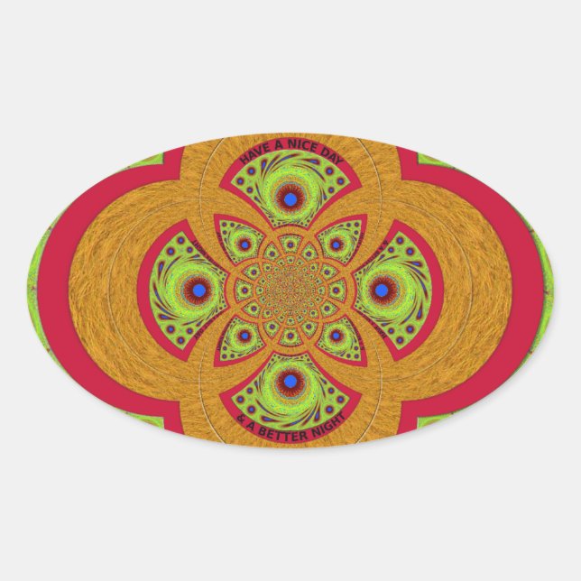 Schönes phantastisches afrikanisches Mandala-Muste Ovaler Aufkleber (Vorderseite)