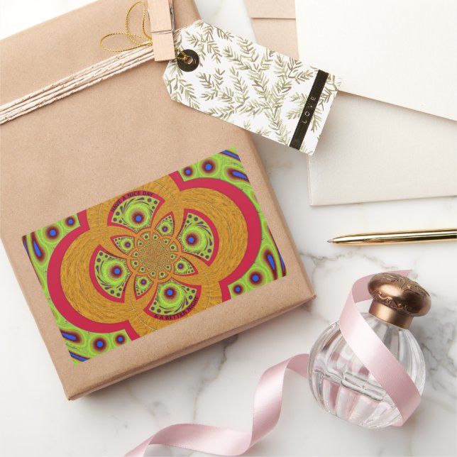Schönes phantastisches afrikanisches Mandala-Muste Rechteckiger Aufkleber (Schenken)