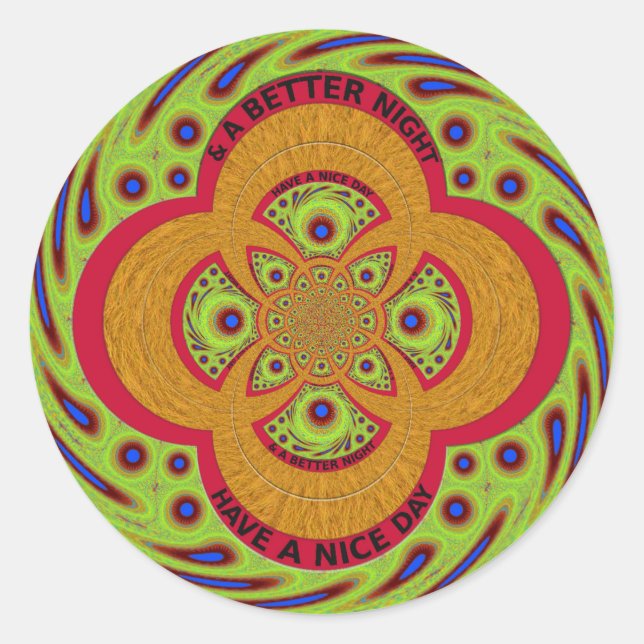 Schönes phantastisches afrikanisches Mandala-Muste Runder Aufkleber (Vorderseite)
