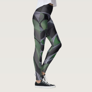 Schönes Phantastisches Ash Green Aurora Kaleidosko Leggings