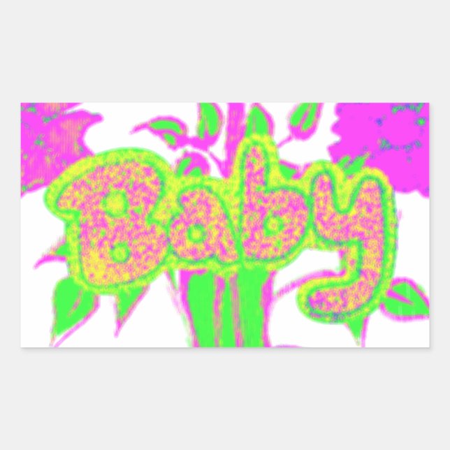 Schönes Phantastisches Baby Pink Inspiration Blume Rechteckiger Aufkleber (Vorderseite)