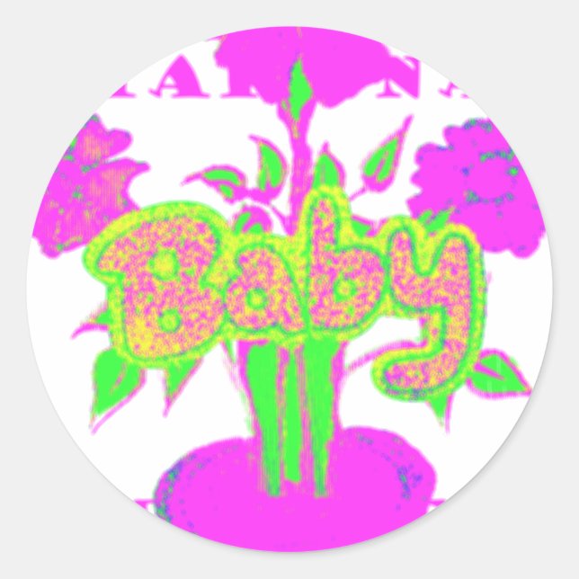 Schönes Phantastisches Baby Pink Inspiration Blume Runder Aufkleber (Vorderseite)