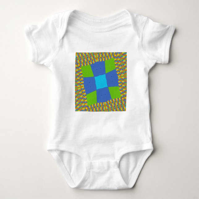 Schönes Phantastisches blaues Cyan Kunstdruckdesig Baby Strampler (Vorderseite)