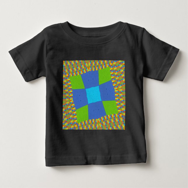 Schönes Phantastisches blaues Cyan Kunstdruckdesig Baby T-shirt (Vorderseite)