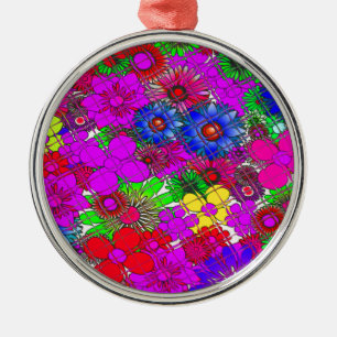Schönes Phantastisches Blumenmuster Ornament Aus Metall