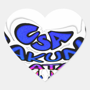 Schönes, Phantastisches Design von USA Fun Text Ar Herz-Aufkleber