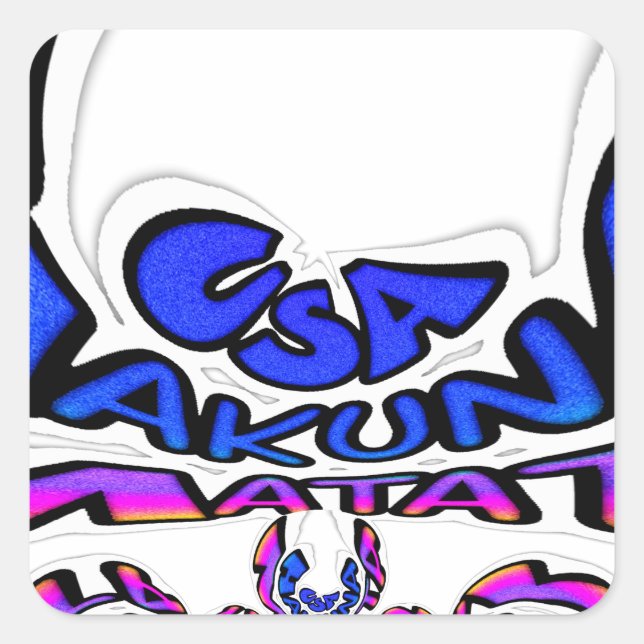 Schönes, Phantastisches Design von USA Fun Text Ar Quadratischer Aufkleber (Vorderseite)