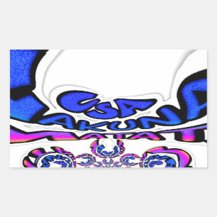 Schönes, Phantastisches Design von USA Fun Text Ar Rechteckiger Aufkleber