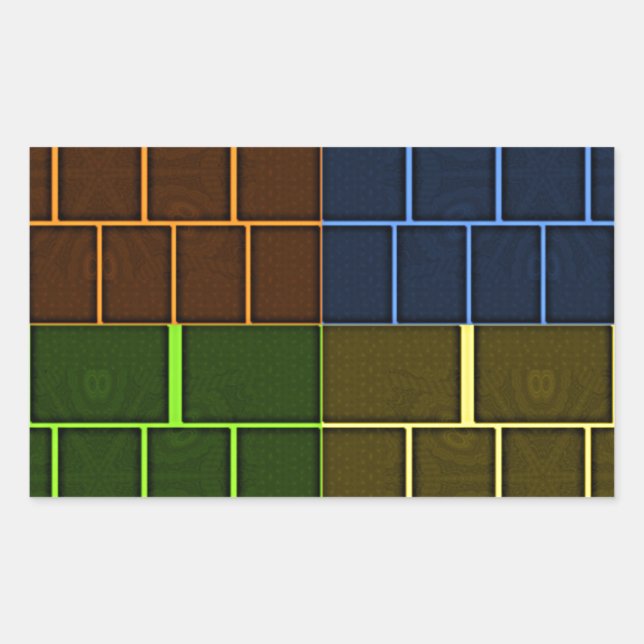 Schönes Phantastisches geometrisches Design Rechteckiger Aufkleber (Vorderseite)