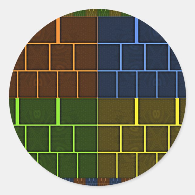 Schönes Phantastisches geometrisches Design Runder Aufkleber (Vorderseite)