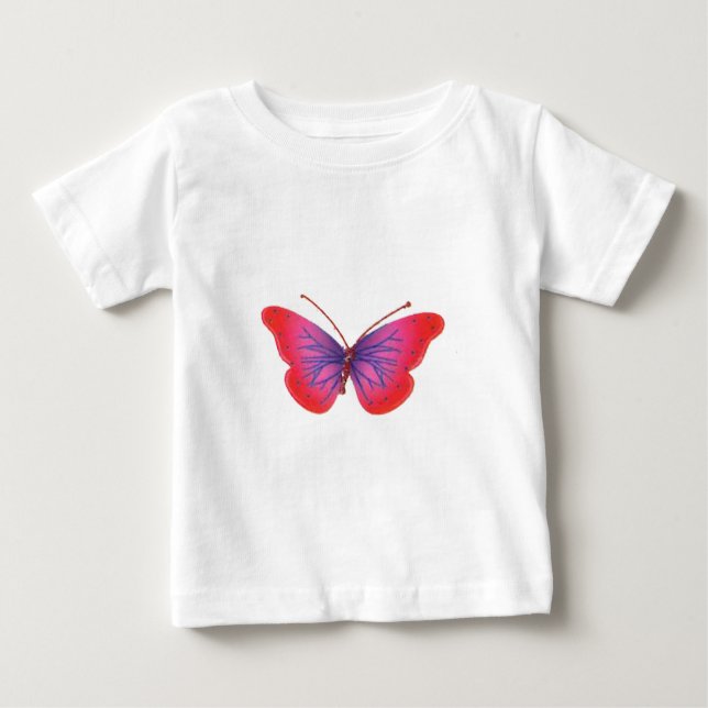 Schönes Phantastisches Rosa und lila Schmetterling Baby T-shirt (Vorderseite)